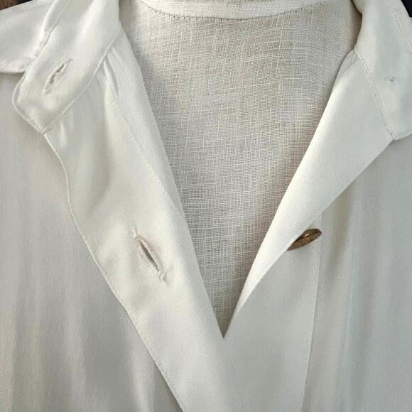 La Chine Classic White Button Down Blouse 8 Career Normcore Vintage Professional - Picture 8 of 11